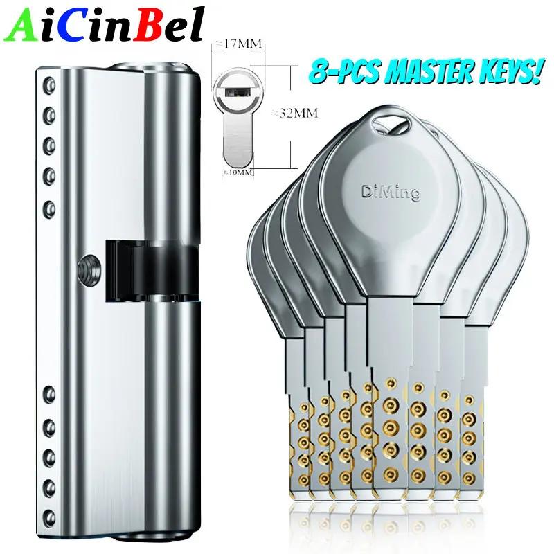 Door Lock Cylinder European standard lock cylinder Anti-theft Door Lock Core Super C-class Door Lock Universal Household 8-Master Keys