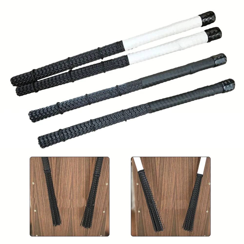 1 Pair Jazz Drum Brush Professional Wavy Cajon Drumsticks Percussion Musical Instrument Accessories Nylon drum sticks