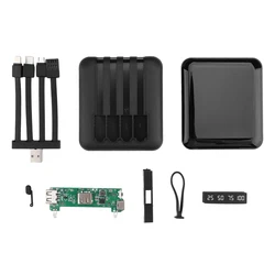 Portable DIY Power Case with LCD Display and 4 Charging Ports - Set of 3 (Black)