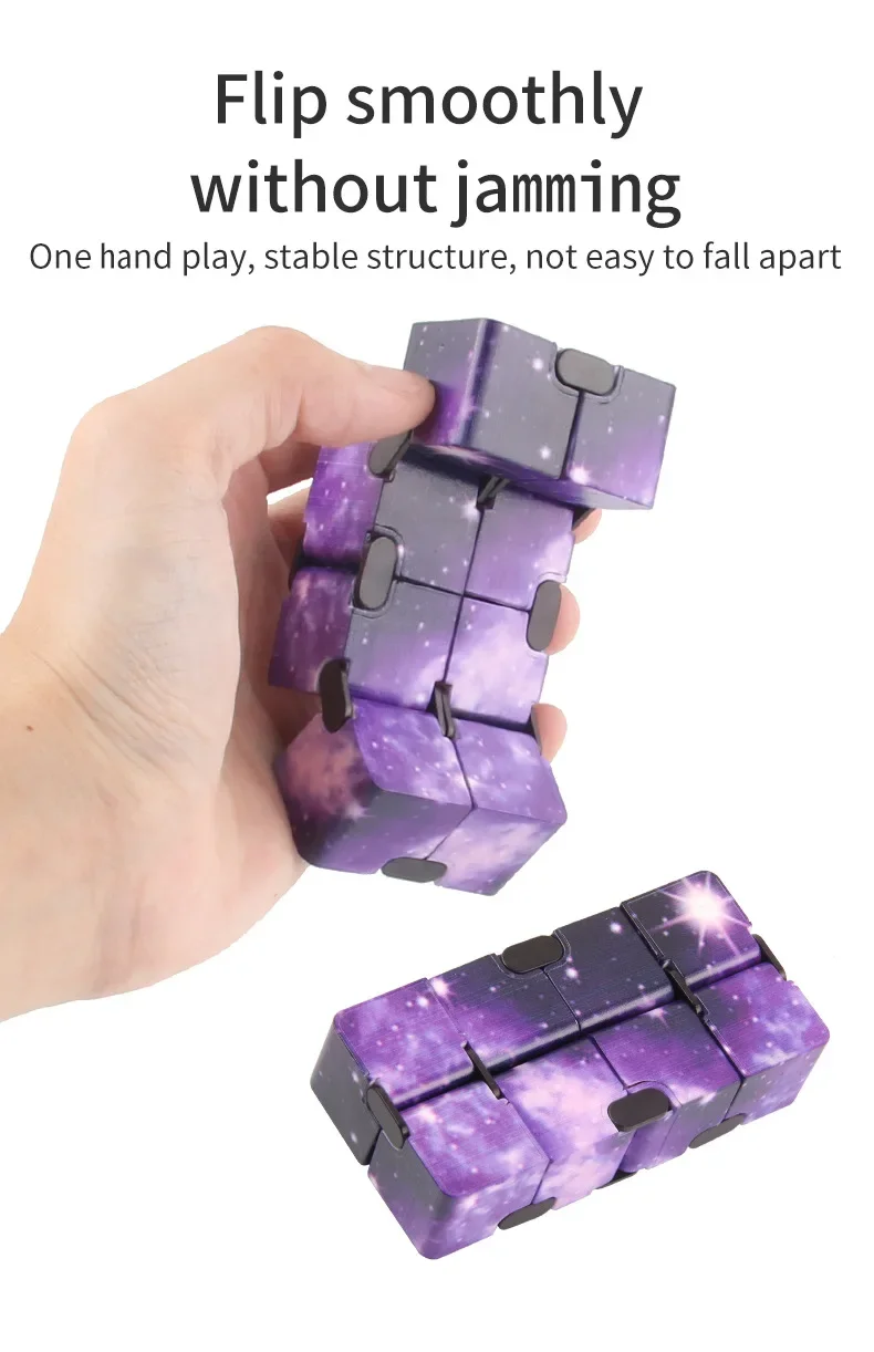 Fidget Toys Puzzle Toys Anti Stress Toys Puzzle Cube Magic Puzzle Cube Starry Sky Infinity Cube Square Puzzle Toys Relieve Stress Hand Game Four Corner Maze Toys Children Adult Decompression