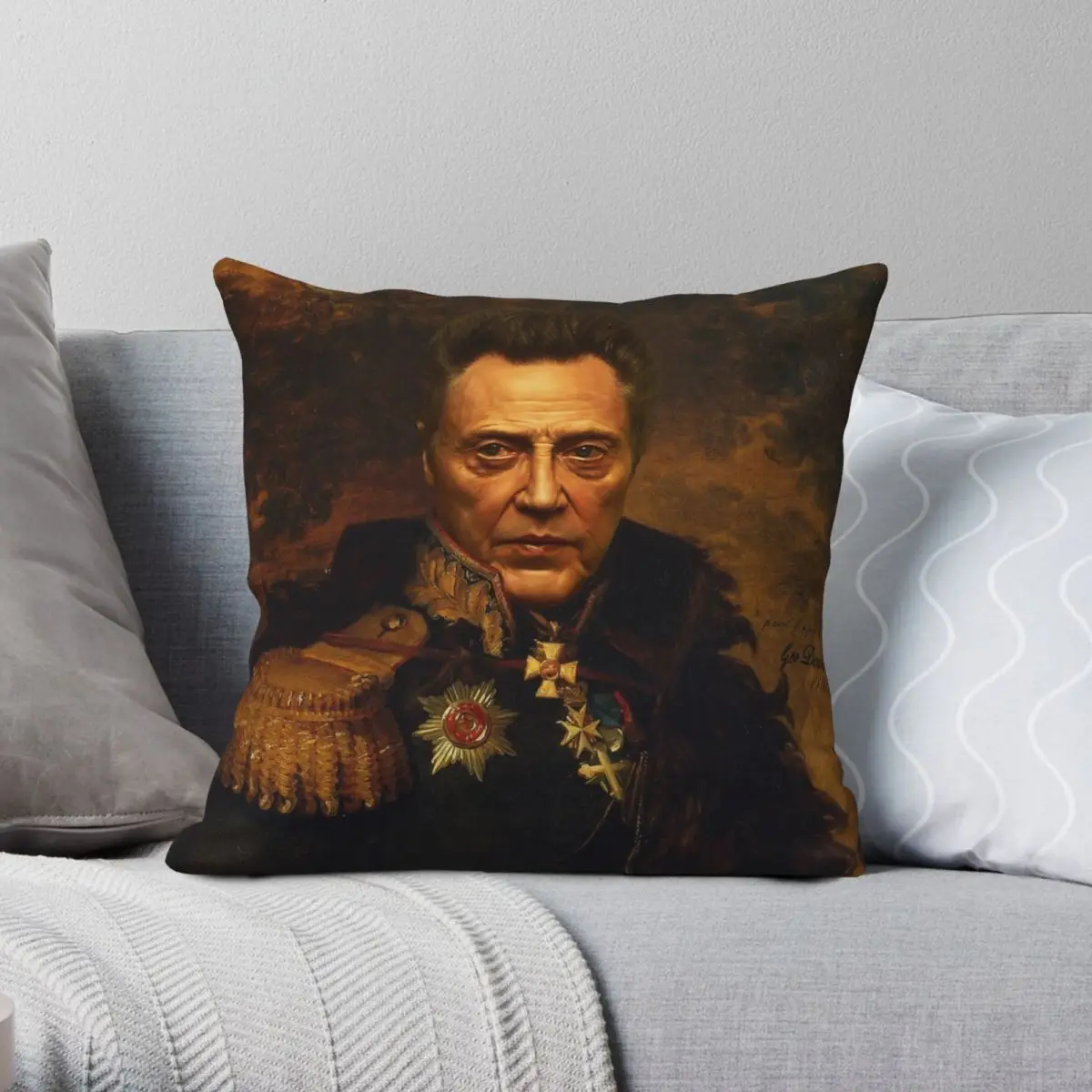 

Квадратная наволочка с молнией, из полиэстера и льна