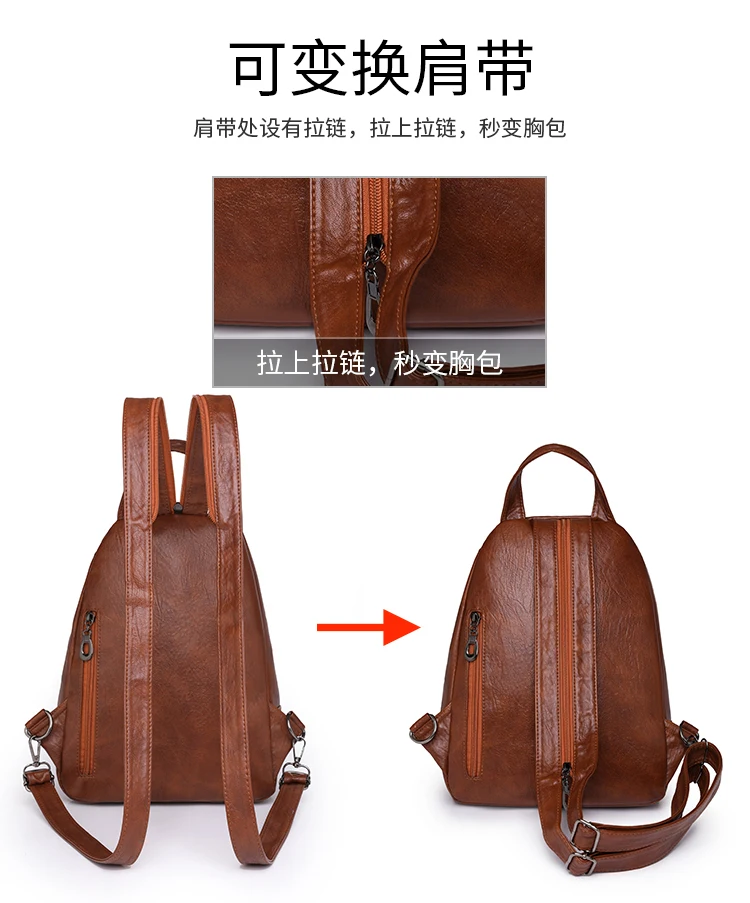 Soft leather shoulder bag for women 2025 new fashionable mini shopping backpack chest bag casual versatile diagonal cross bag