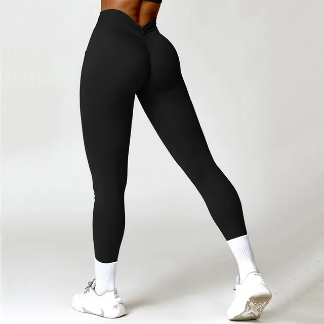 83128-ea9223.jpg Collants de yoga taille haute pour femmes, leggings en V, levage de la hanche, pêche au miel, beaux sports de la hanche, gym, course, pantalon de fitness