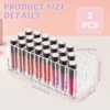 2Pcs 24 Slots Clear Acrylic Lipstick Organizer Rack Smooth Surface Lipstick Storage Cases for Makeup Brush Eyeliners Nail Polish 4
