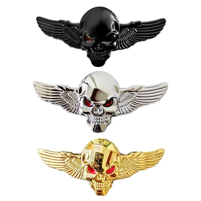 

3D Metal Skeleton Angel Wings Car Decal Car Emblem Decoration Sticker Metal Auto Emblem Fashionable Car Badges Stickers