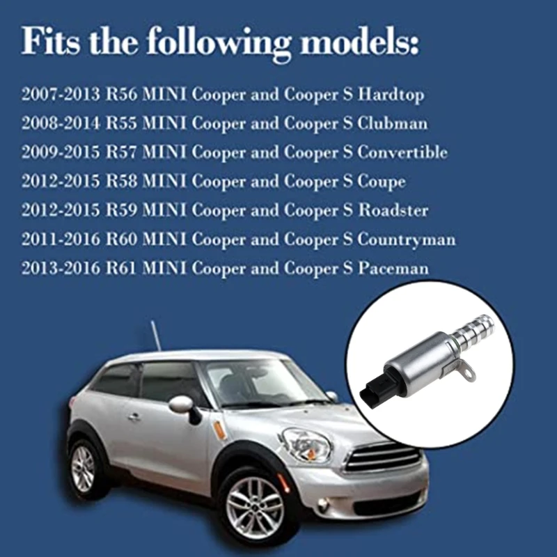 Engine Variable Valves Timing Control VVT Solenoid Fit For Mini R56 R57 2007 Replace 11367604292 11367587760 11368610388