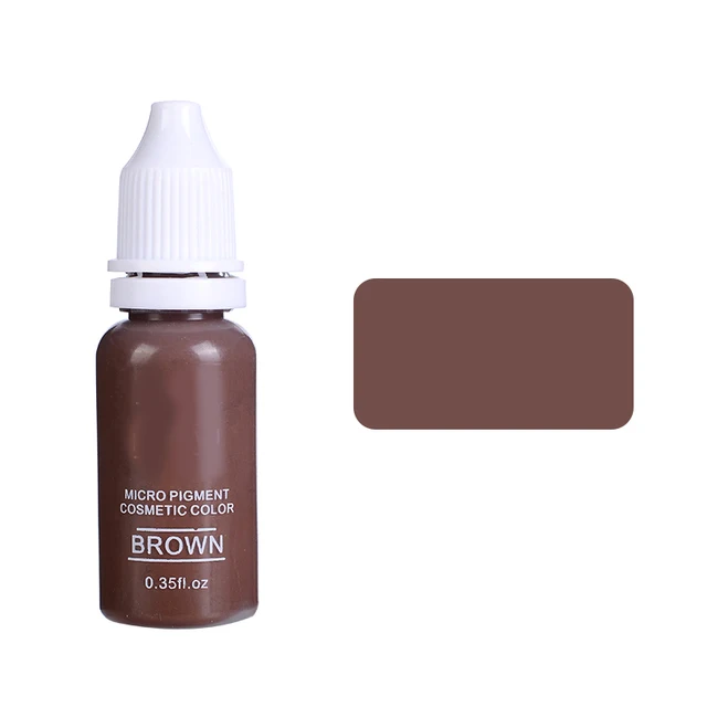 15ml Tattoo Ink Set Permanent Makeup Eyebrow Lips Eye Line Tattoo Color Microblading Pigment for Body Beauty Tattoo Art Supplies Brown