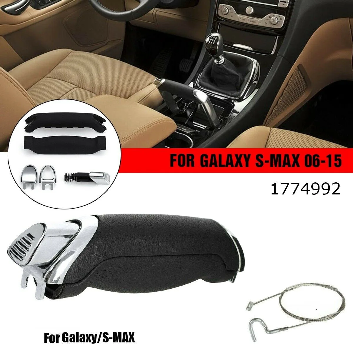 Handbrake Lever Button Hand Brake Lever Cable Pull Repair Kit For Ford Galaxy S-MAX