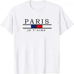 Paris Graphic Print Men's Summer Casual Fashion T - Shirts - High Street Minimalist Cotton Crew Neck Short Sleeve Tops - XS (WHITE)