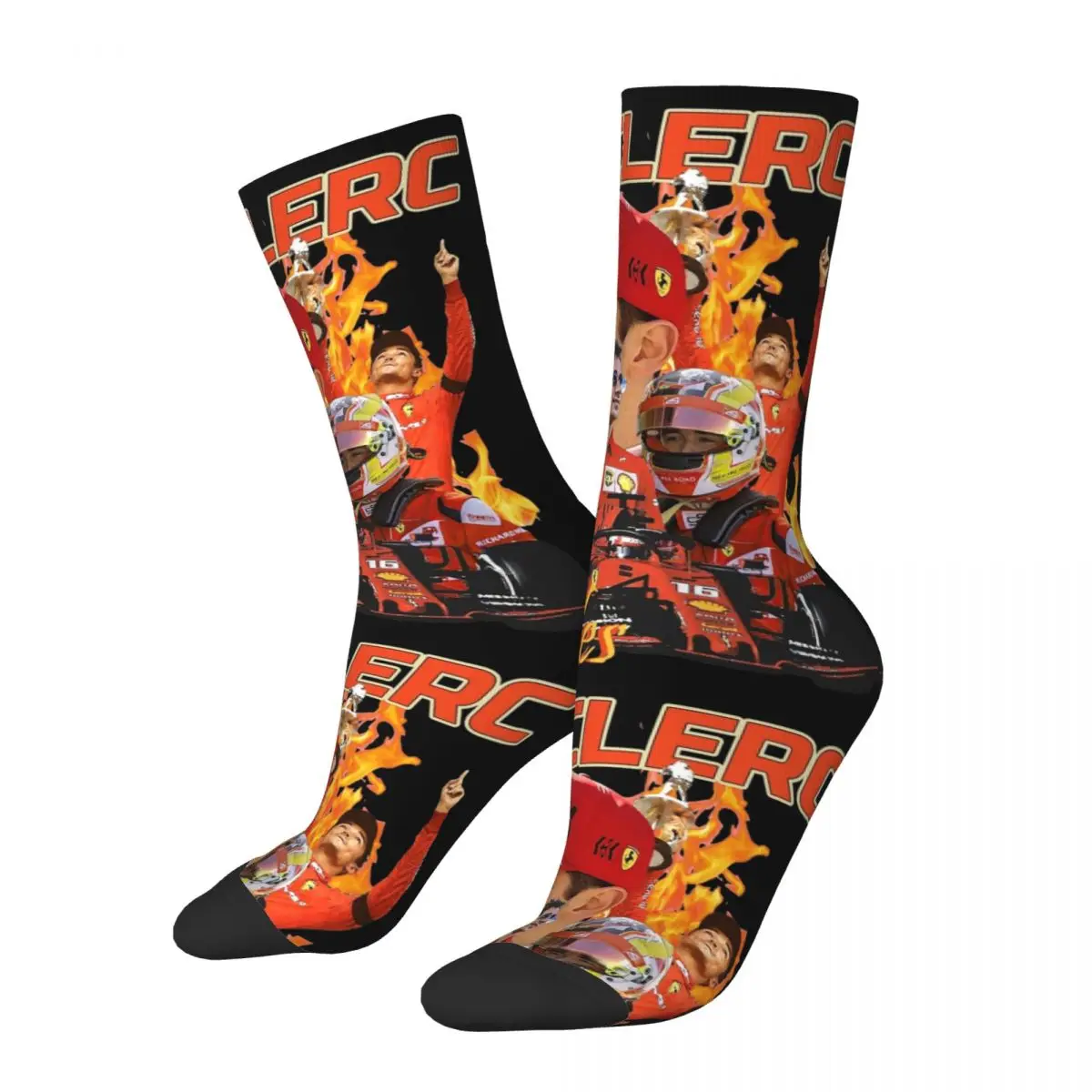 

Leclerc Charles Fire Racing Socks Men Women Polyester Funny Happy Socks Novelty Spring Summer Autumn Winter Socks Gift
