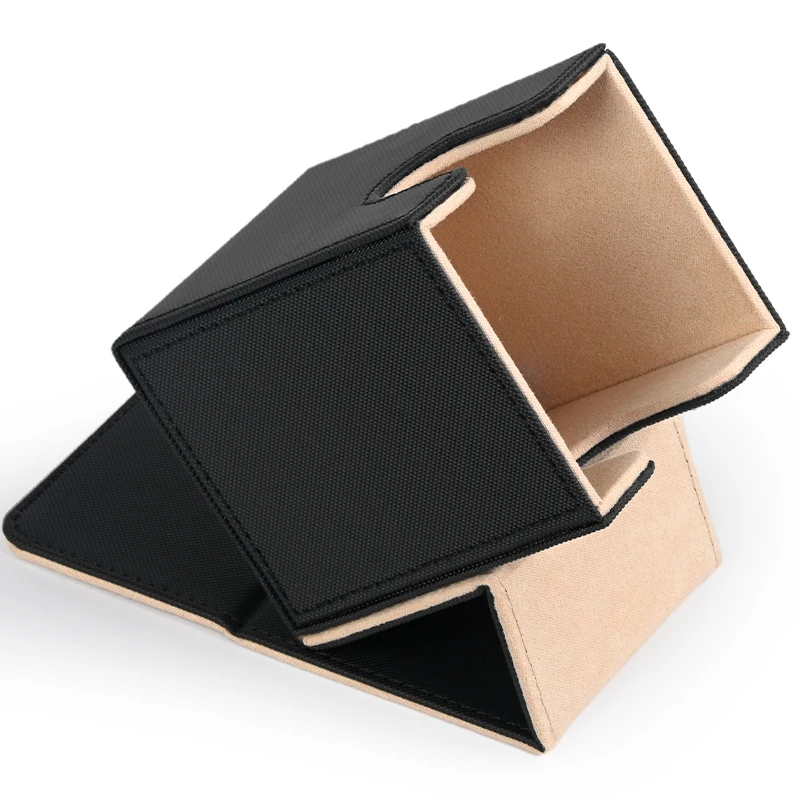 Card Deck Box Card Deck Box Holds 100+ Sleeved Cards PU Leather Card Storage Box For TCG game trading cards