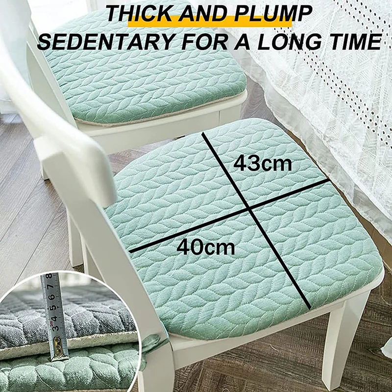 42X40CM Large Chair Cushion With Ties Ultra Soft Warm Seat Cushion For Office Car Soft Comfortable Square Seat Cushion Textile 6