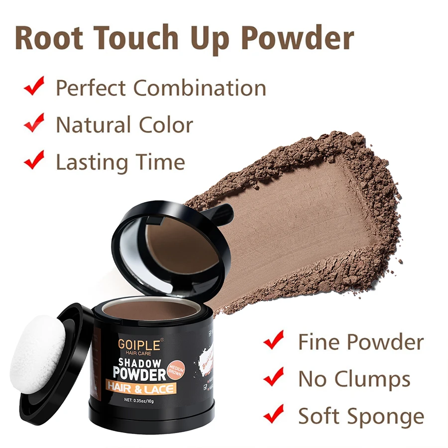 Hairline Shadow Powder for Eyebrows Beard Line Quick Cover Grey Hair Root Cover Up Concealer for Lace Wig Forehead Makeup