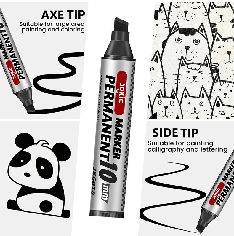 3-farbiger POP-Marker mit großem Fassungsvermögen, 10-mm-Spitze, permanente Marker, schnell trocknend, Logistik-Markierungsstift, Kurierbox-Markierungsstift – Detail 6