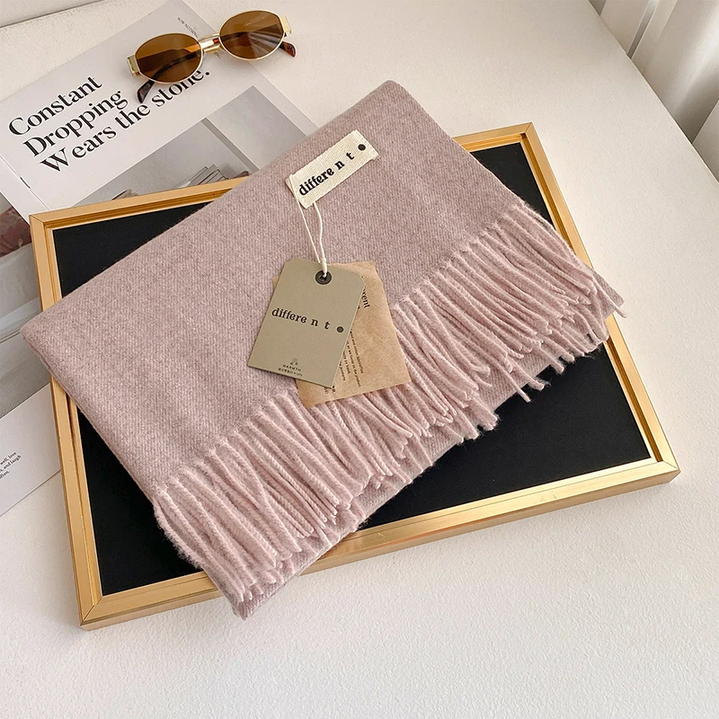 Neue 45 Farbe Winter Schal für Frauen Lange Warme Kaschmir Schals Hijab Solide Dame Schal Wrap Weibliche Pashmina Bandana Kopf Stola – Detail 20