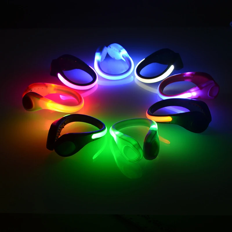 Clip de zapato luminoso LED para exteriores, luz de advertencia para bicicleta, correr de noche, Clips de seguridad para deportes de ciclismo