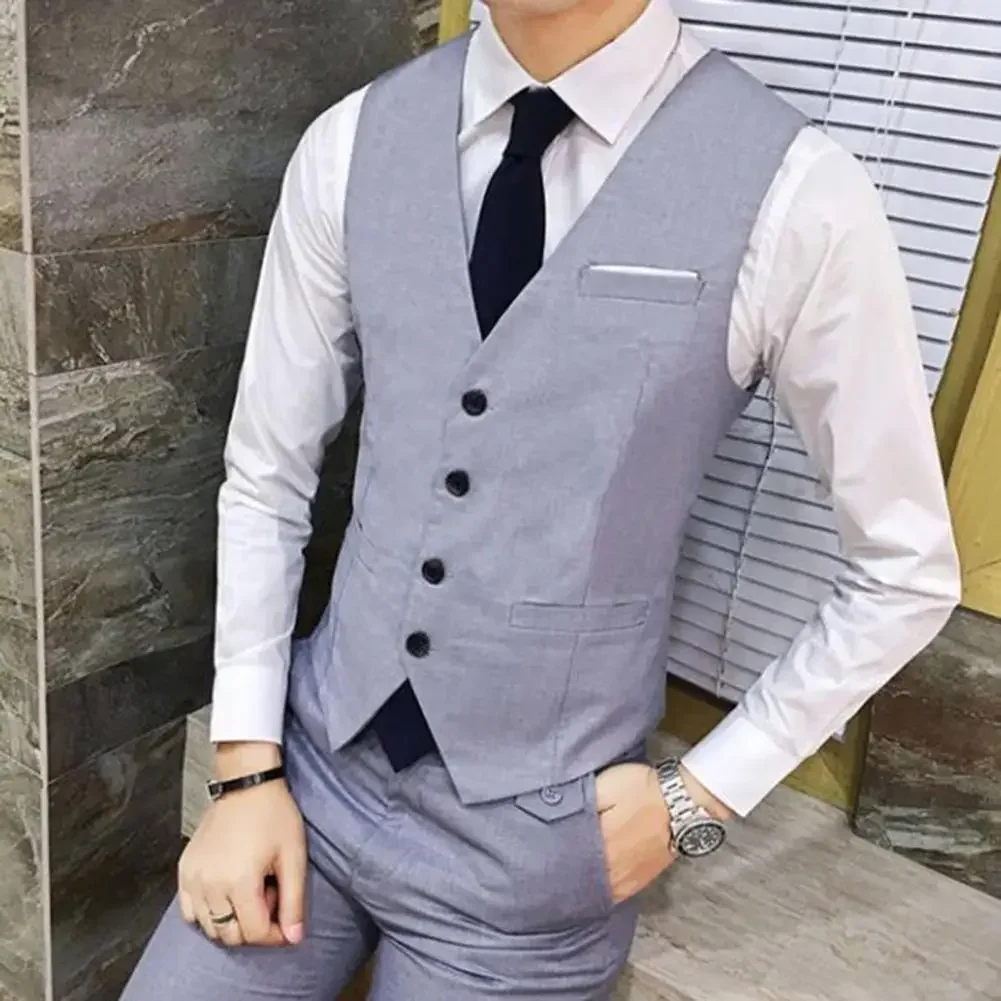 Formal Coat Men Casual Smart Slim-fit Fit Blazer Male Single-breasted Business Vest Polyester Slims Suit Fashion