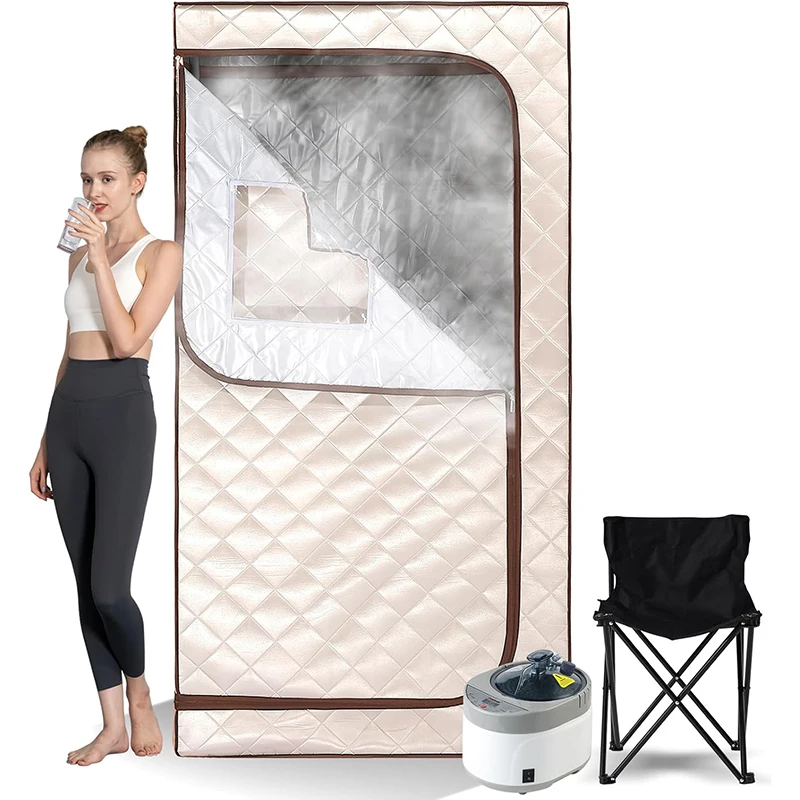 ซาวน่าไอน้ําแบบพกพา 4L 1500W Steam Generator ขนาดเต็มซาวน่าส่วนบุคคลเต็นท์สําหรับ Home Spa ซาวน่าในร่ม Steam Room 1