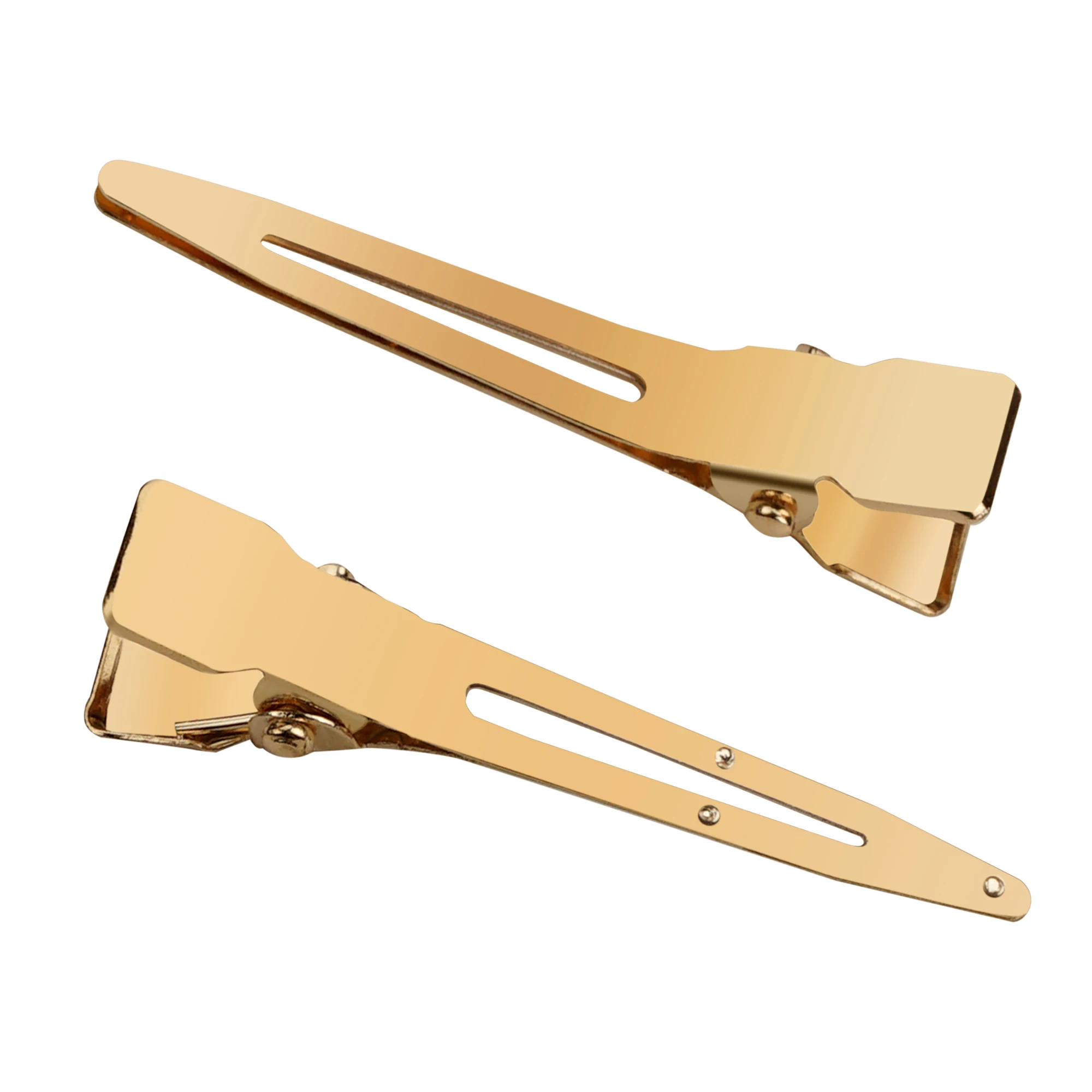 50 Stück 1,77 Zoll Goldene Lockenklammern Entenschnabel-Sektionierungsclips Metall-Krokodilklemmen für Haarverlängerungen und Styling (4,5 cm) – Detail 5