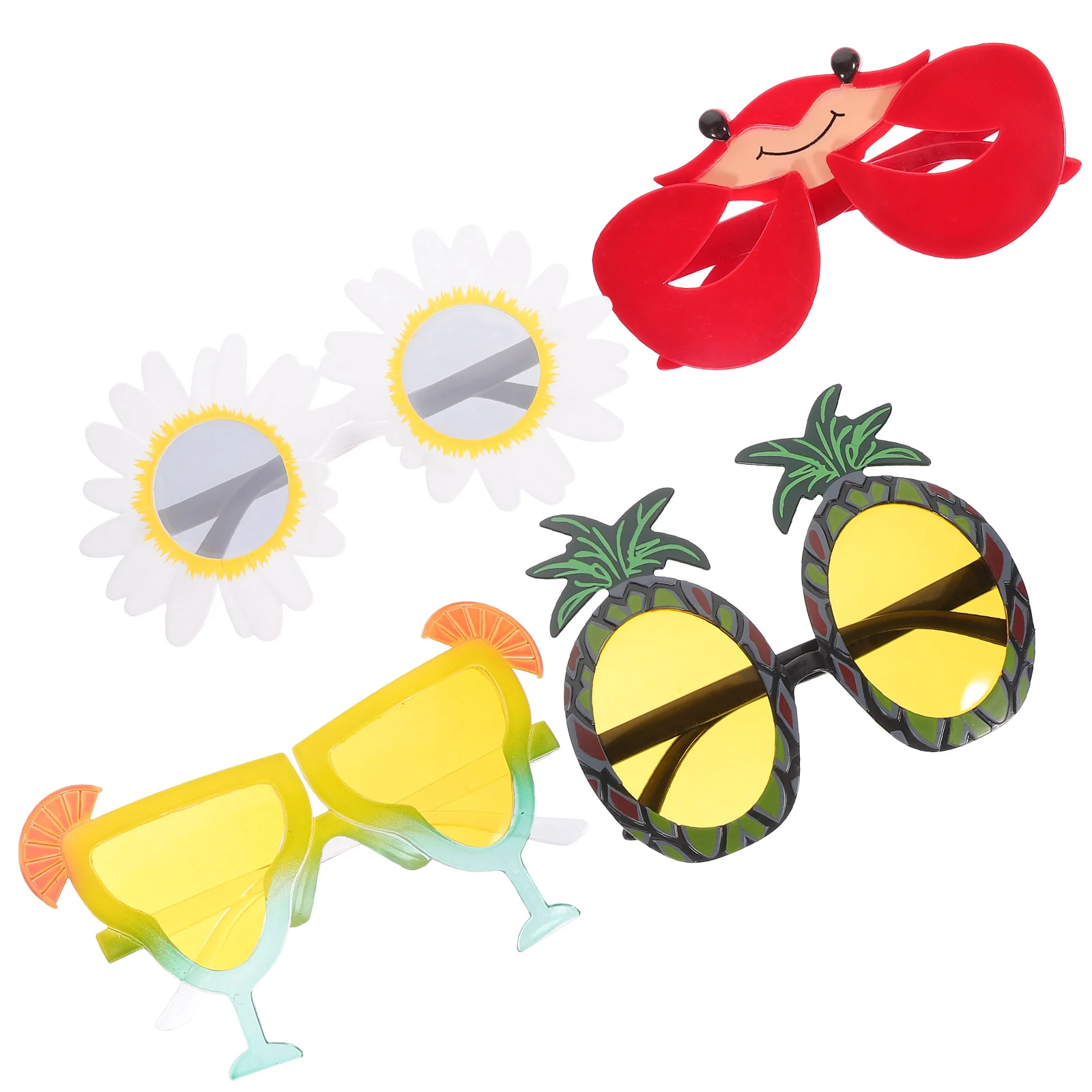

4 Pcs Party Glasses Prank Toys Decor Funny Eyeglasses Summer Carniva Sunglasses for Adults Abs Decorative