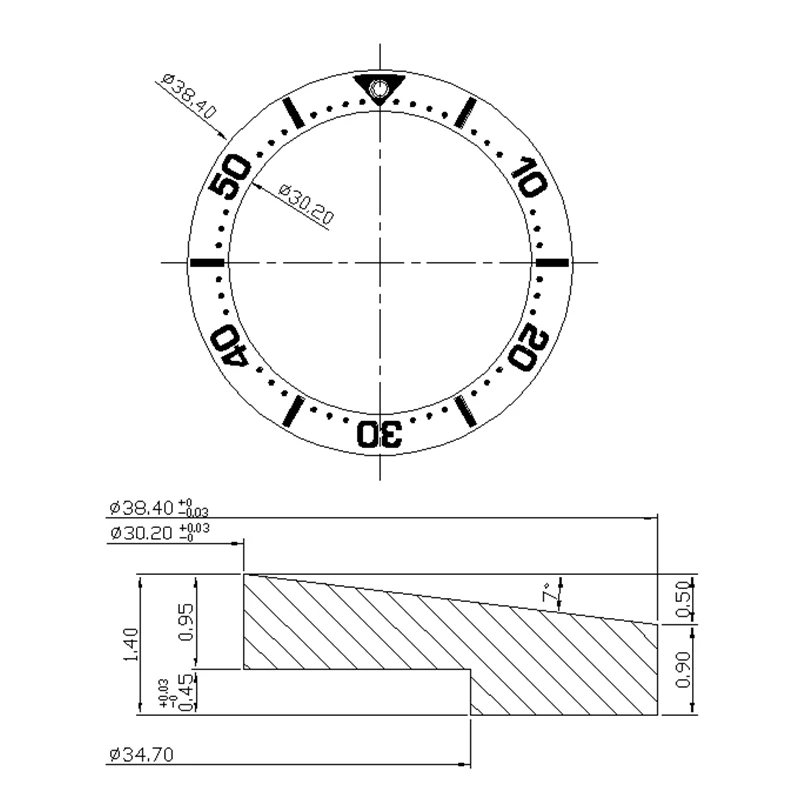 40mm Hochwertiges Uhrengehäuse Saphirglas für NH35 NH36 NH34 NH70 Uhrwerk Mod Black Tiger Whale Uhrenzubehör 28,5mm Zifferblatt – Detail 2