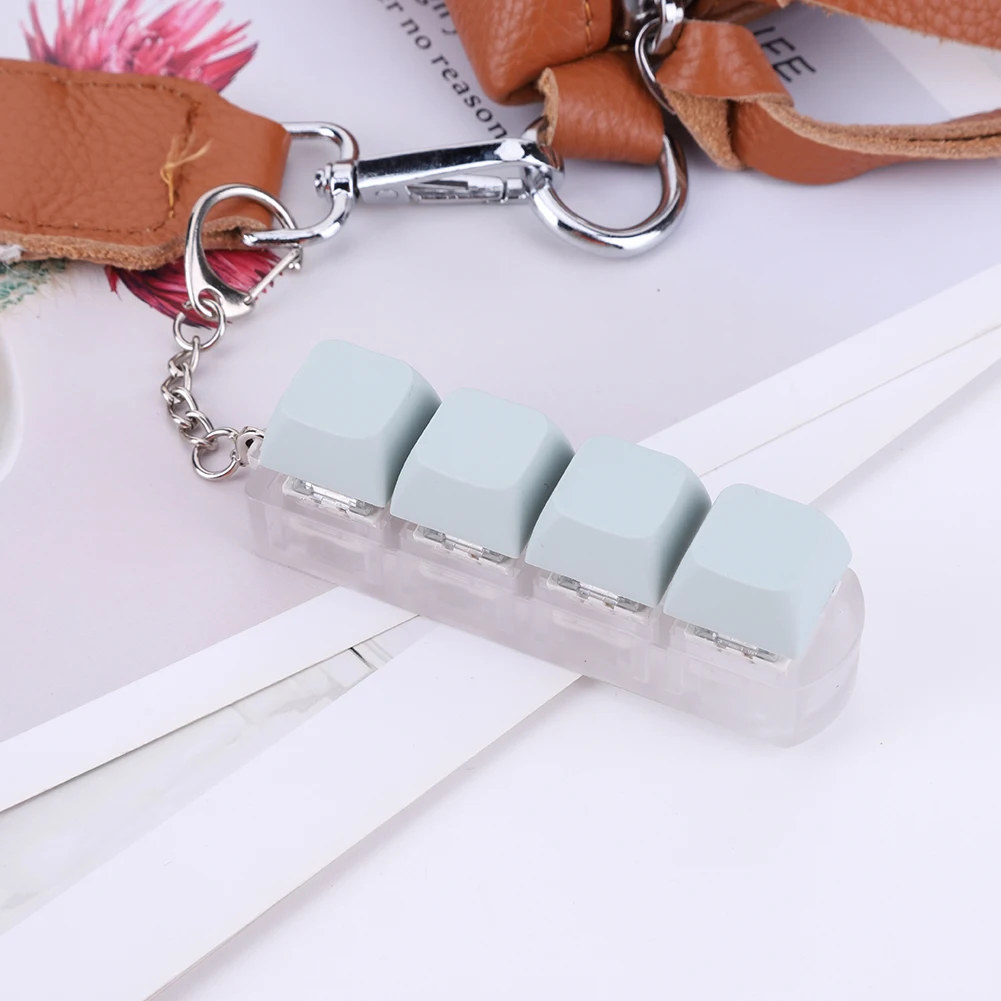 Keyboard Key Toy DIY Button Keycap Fidget Keychain Mechanical Key Toy Keyboard Cube for Adult To Relief Stress Pass The Time