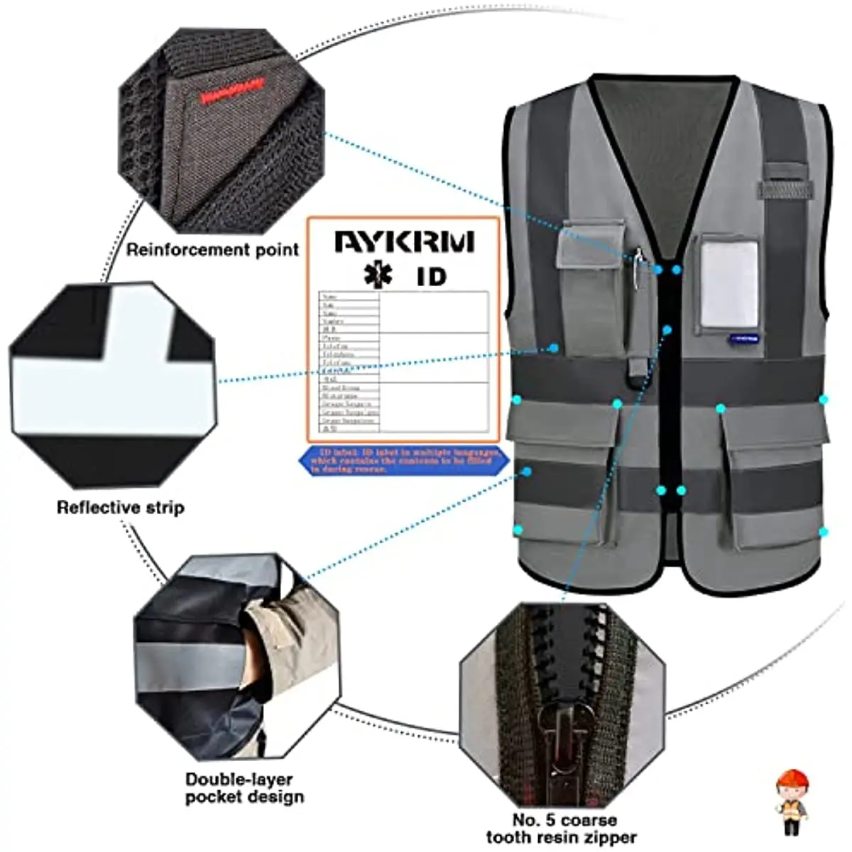 Mesh Breathable Fabric Reflective Safety Vest Work Hi Vi Uniform Signal Security Motorcycle Vest Luminous Tool Rider for reflective safety vest