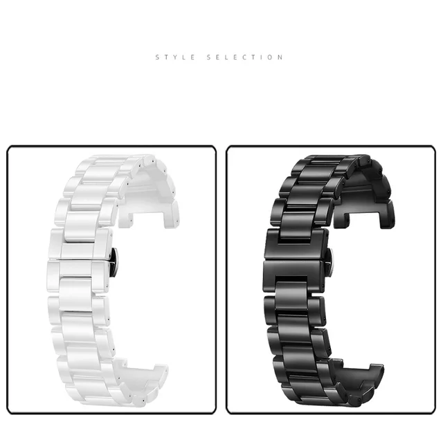Notched Ceramic Strap 20*12mm For Mk Watchband Women's Sky