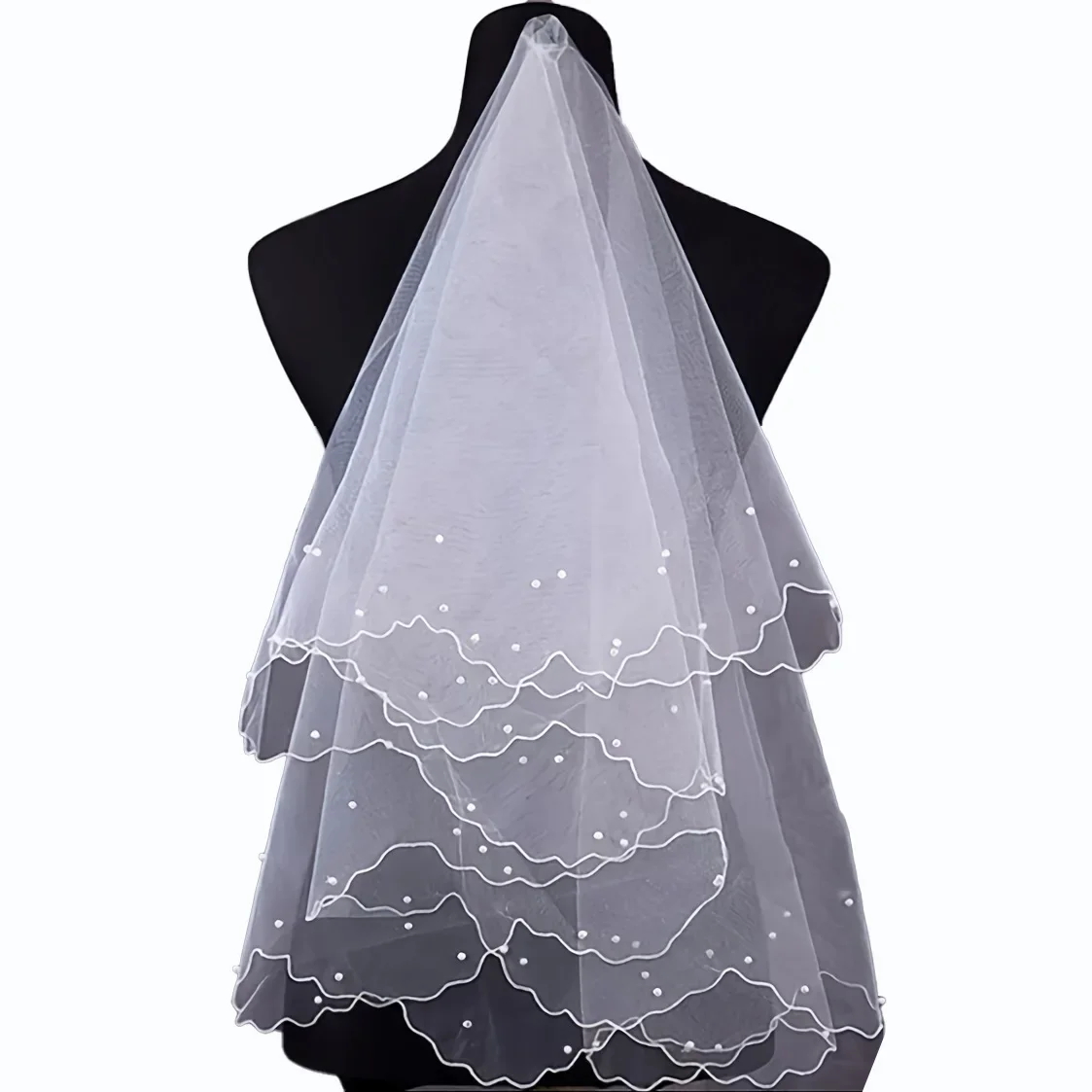Simple Elegent Wedding Bridal Veil Tulle Ivory One Layers Bride Accessories Short Women Veils bridal veil