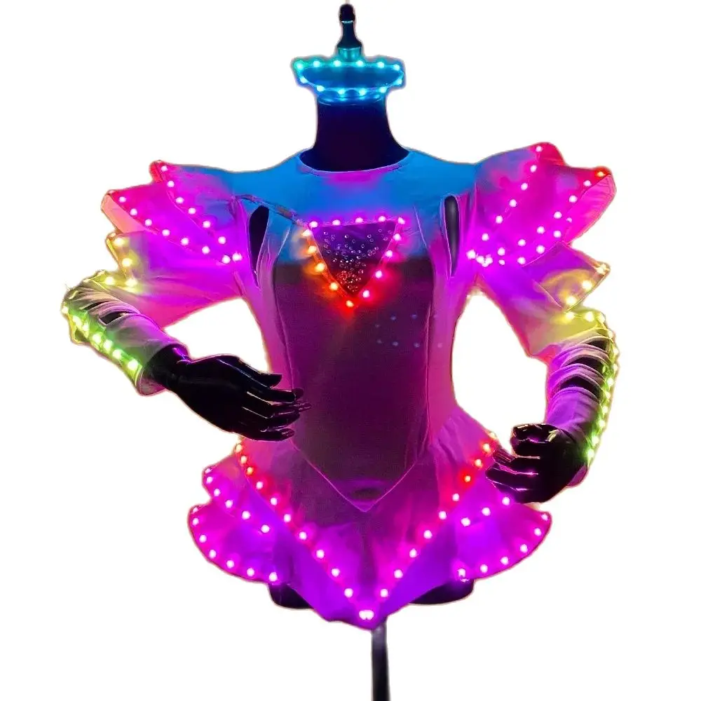 

LED Costume Sexy tutu LED rechargeable dress Stage dance dress Luminous clothing Halloween wedding party dress