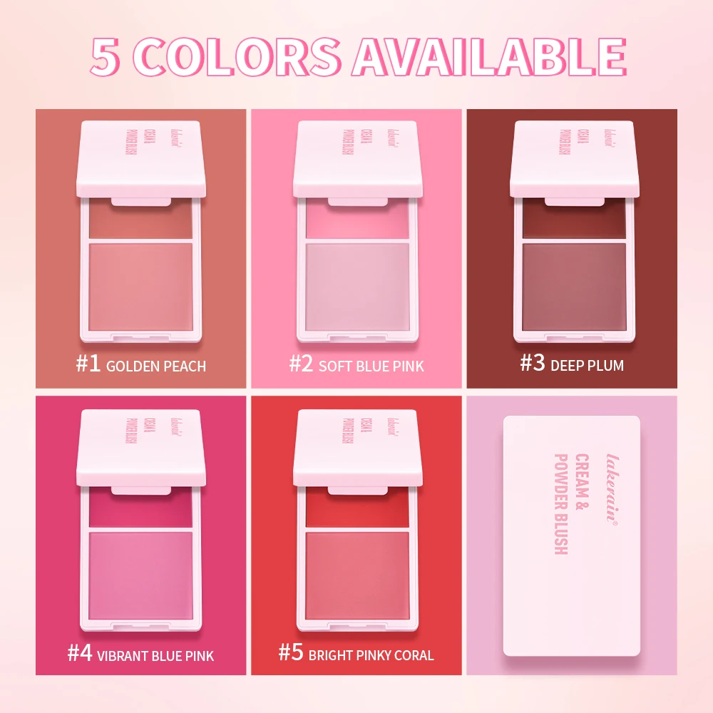 Blush Juvia's Cream Powder Matte Blush Makeup Rose Pan Long-lasting Wearing High Pigment Natural Matte Blush Duo Cosmtics 2