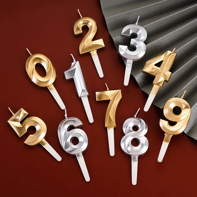 Bougie de décoration de gâteau avec chiffres 3D, bougies d'anniversaire à paillettes, bougie numérique, décoration de gâteau de mariage pour fête d'anniversaire 3