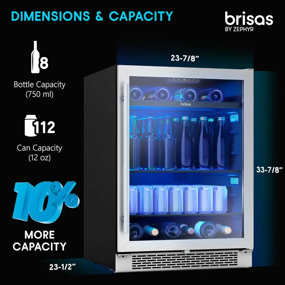 24 Inch Wine Fridge Single Zone Under Counter-Countertop Beverage and Wine Cooler Cellars Cabinet Bar Drink Refrigerator