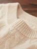 100% Cashmere Sweater Men's Round Neck Knitted Pullover Casual Loose Twist Flower Top Autumn and Winter New Thick Men's Clothing 5