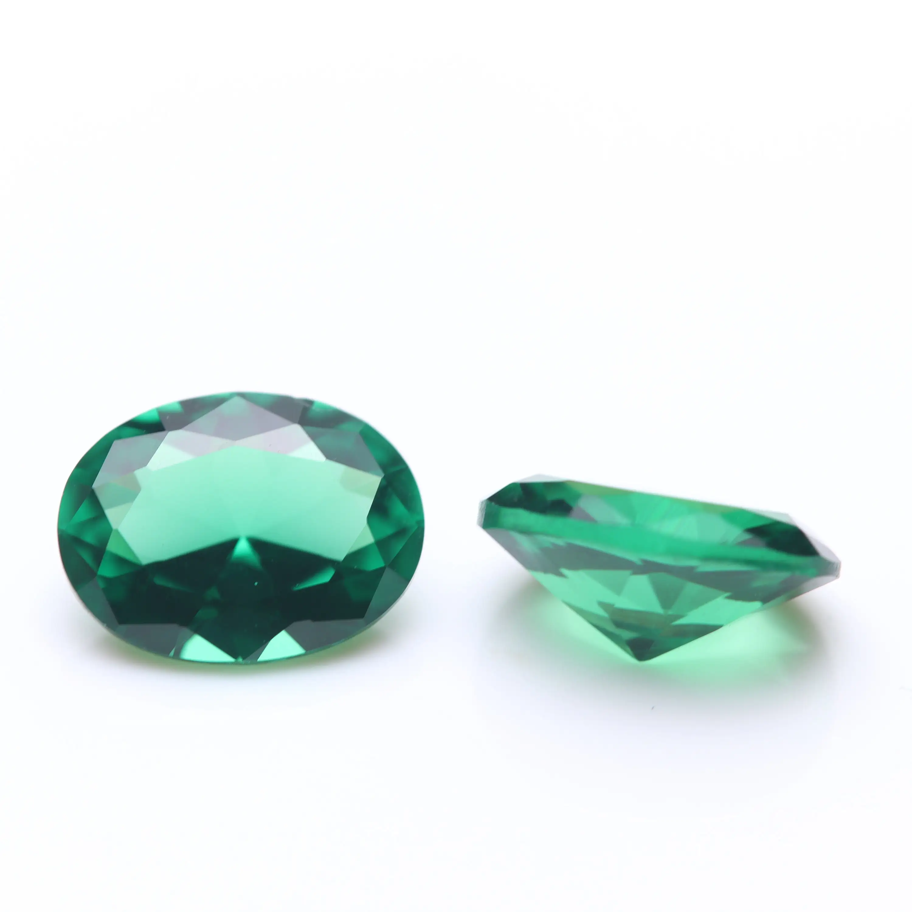 AAAAAGreenEmeraldOvalCutFacetedLabCreatedEmeraldSynthetic