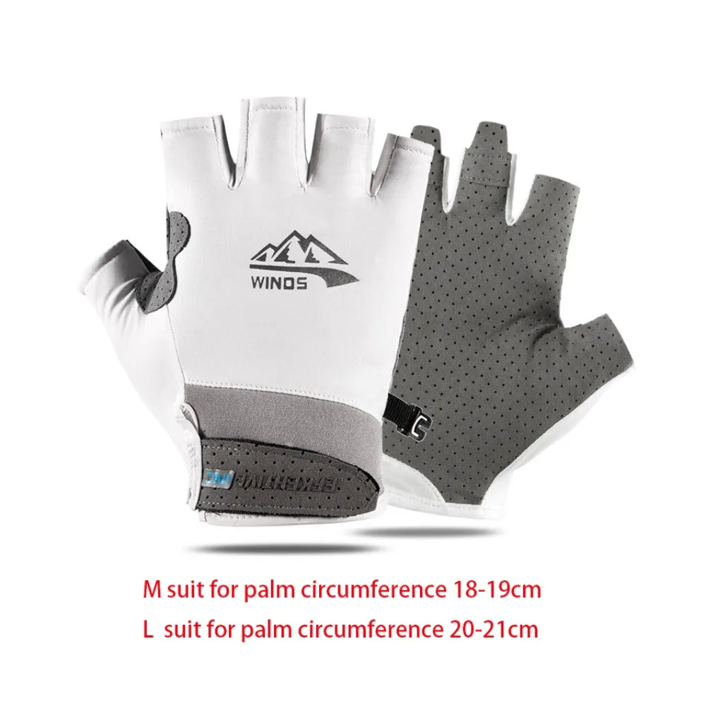 Anti-uv Half Finger Fishing Gloves Summer Outdoor Sports Riding Gloves Sunscreen Gloves Breathable Ice Silk Fitness Gloves