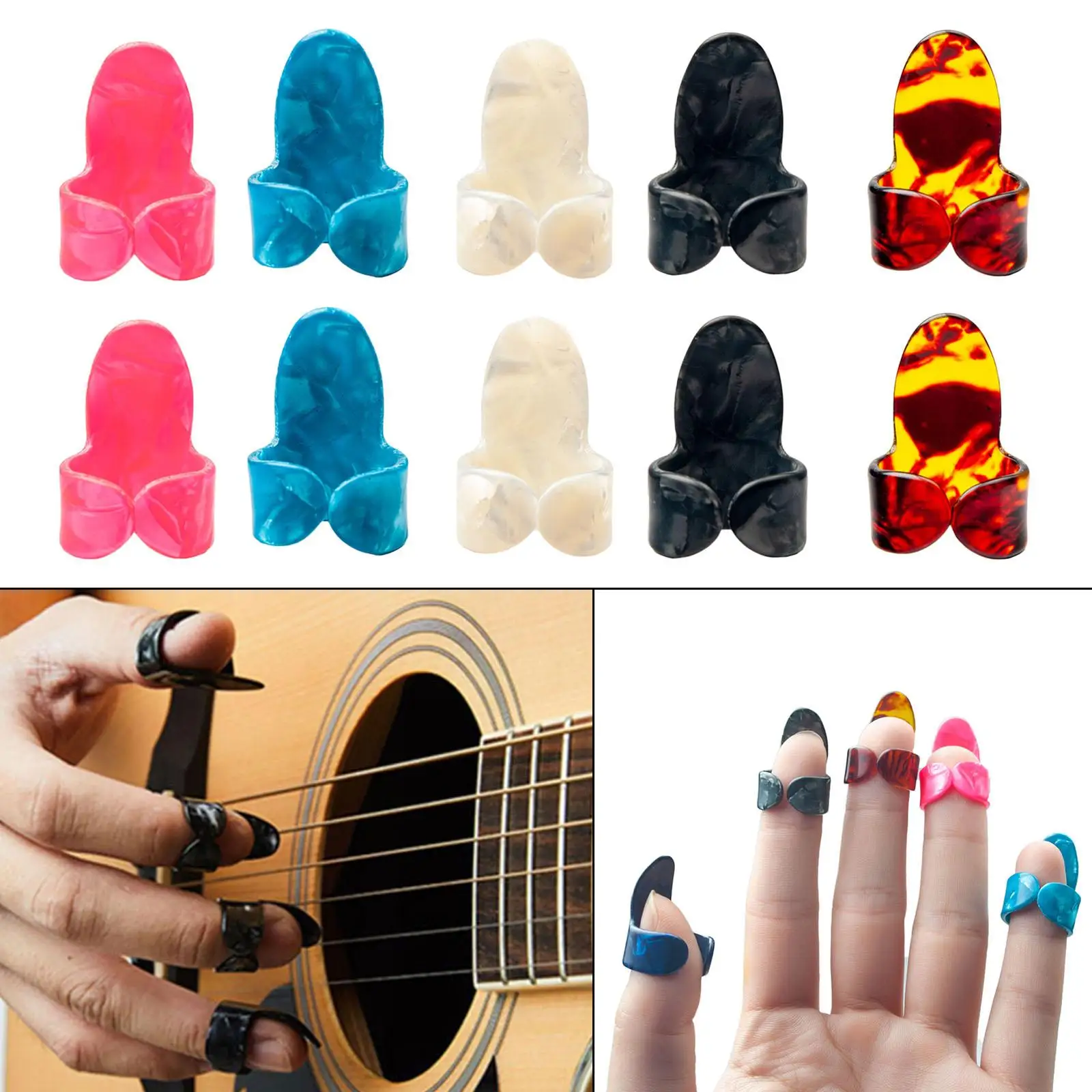 10x Guitar Finger Pick Thumb Finger Picks for Electric Guitar Banjo Ukulele,