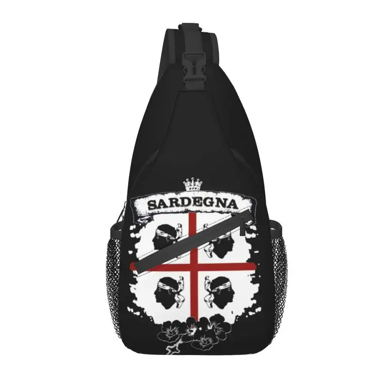 

Sardinia Flag Four Moors Sling Bags Men Italy Sardegna Coat of Arms Shoulder Chest Crossbody Backpack Travel Hiking Daypack