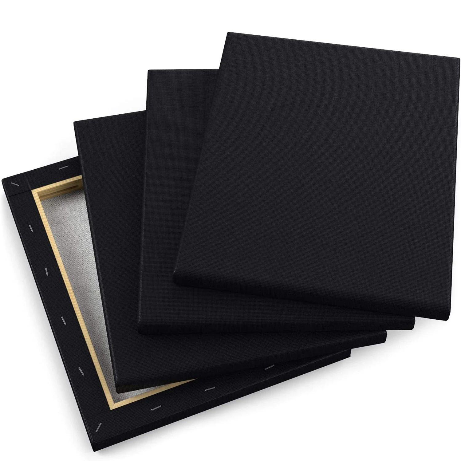 2-1/2 Stretched Black Cotton Canvas 11X14: Box of 5