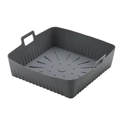 Large 23cm Square Silicone Air Fryer Liners - Reusable 9 - Inch Tray Basket Insert (9 In Square Mold)
