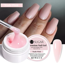 UR SUGAR 15ml Box Extension Nail Gel in Jelly Pink, White, and Clear for French Manicure Nail Art (Nude Pink)