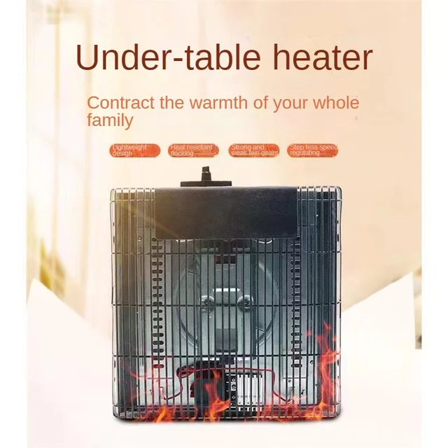 Metrócsere -Fűtés 220 V Japán Kotatsu Fűtés Ventilátor Kézi Hőmérséklet -Szabályozó Képlet Asztal Láb Melegebb 600W