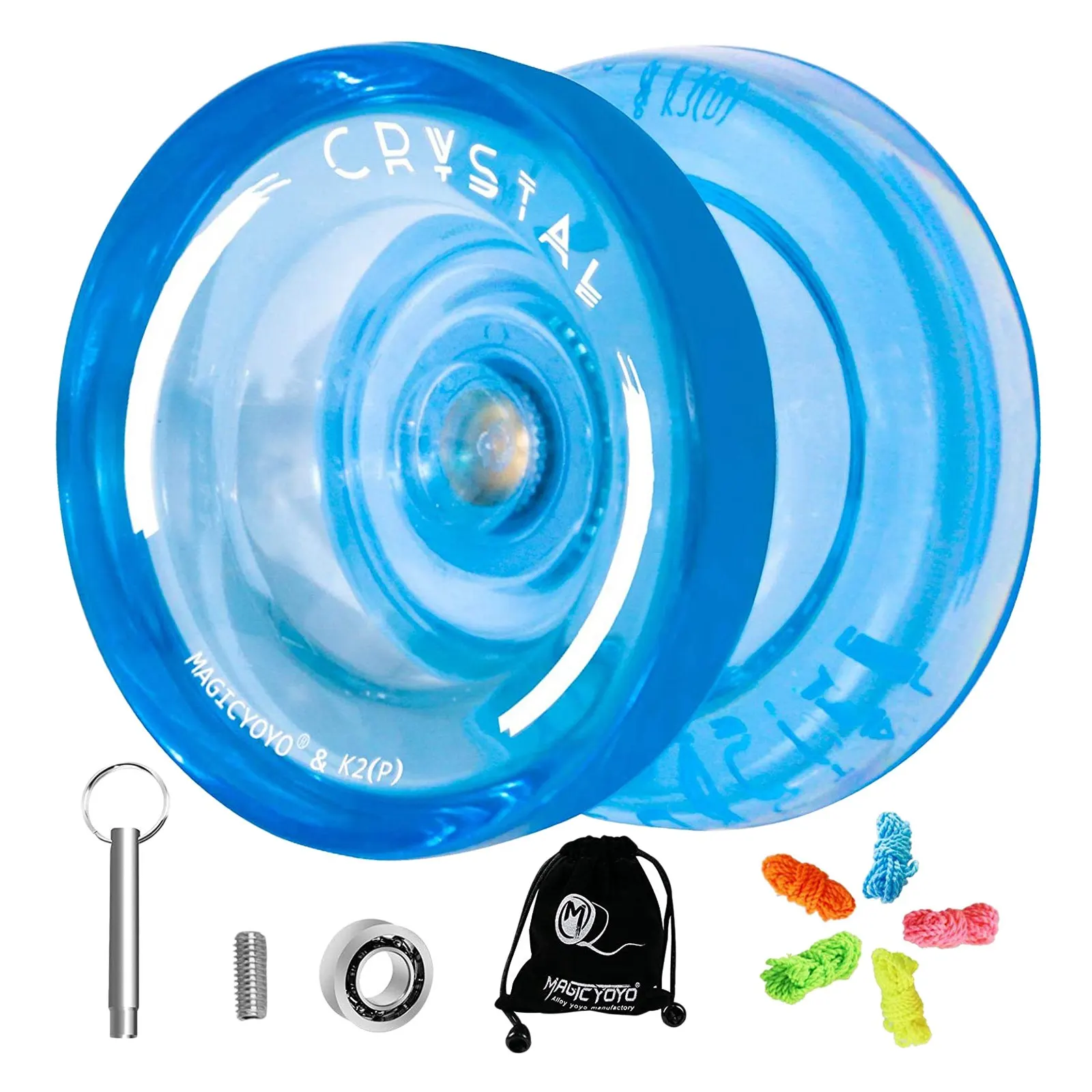 

K2 Plus Crystal Responsive Yoyo,Dual Yo-Yo with Replacement Unresponsive for Intermediate,Blue