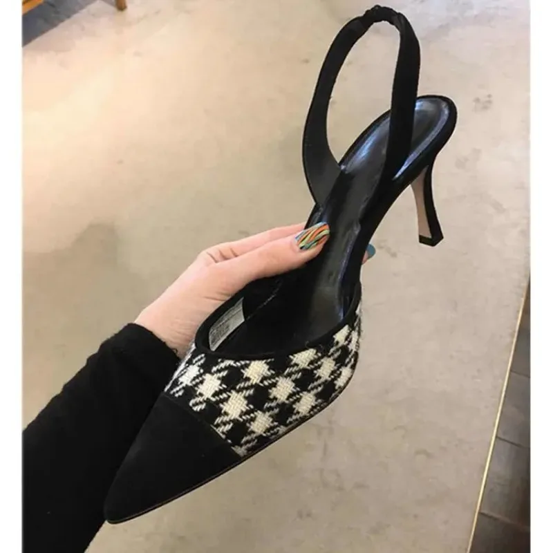 

Сандалии женские с острым носком, босоножки на тонком среднем каблуке, модная обувь на высоком каблуке, лето 2024