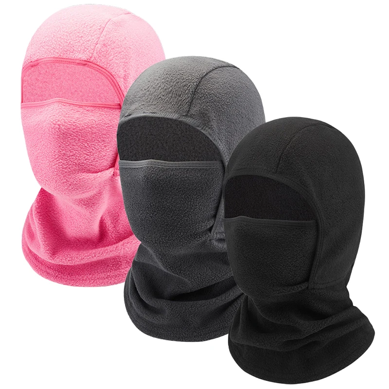 Winter Fleece Kids Balaclava Hat Outdoor Warm Full Face Mask Cover Cycling Ski Beanies Cold-Proof Ear Protection Caps 5