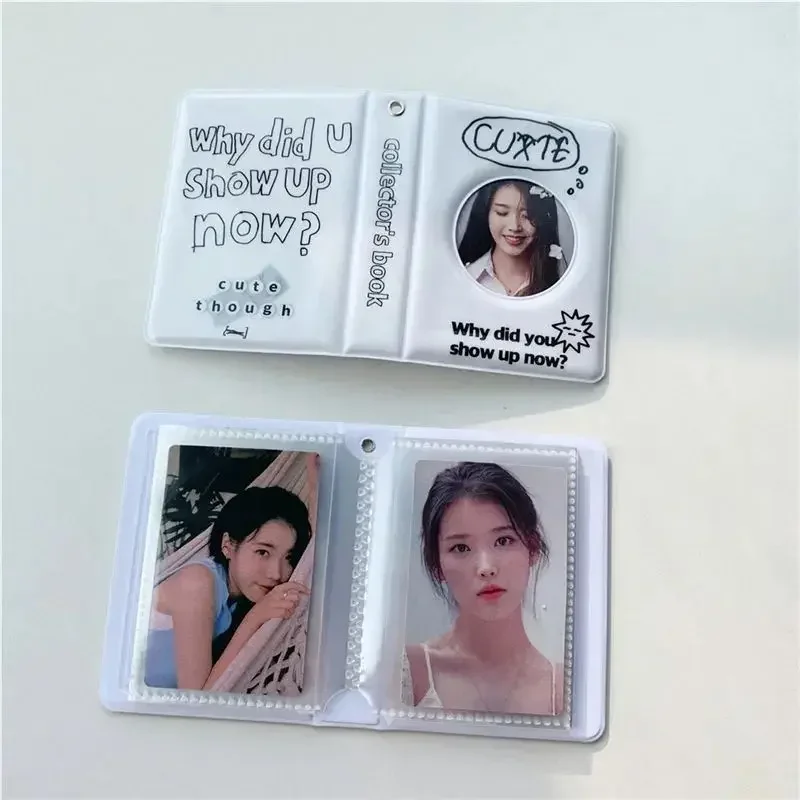 Letter Print 3 Inch Kpop Binder Round Hollow Photocard Holder Photo Album Idol Cards Collect Book 40 Pocket photo album photo card holder photocard protector photocard holder