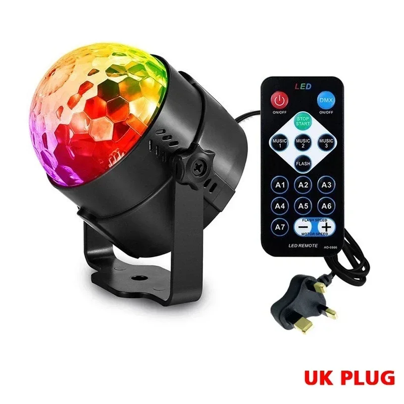 ตัวเลือกสินค้า RGB Disco Ball Strobe Light with Sound Control - Party Lighting for DJ & Club
