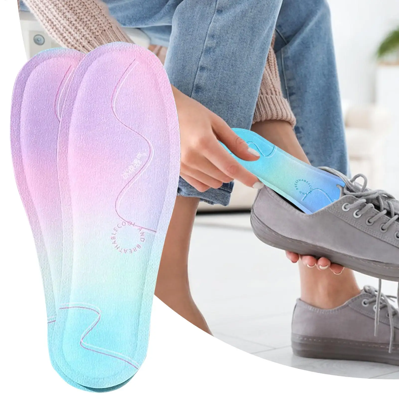 Cloud Soles for Men Cooling Breathable Sole Insoles Foot Health Care Supplies for Hiking Boots Cycling Tennis Sports Dress Shoes