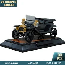 

MOC 1915 T Model Car Classic Roadster Pickup Vintage Vehicle Decor Exhibition Building Blocks Set Bricks Toy for Kid Boy Gift