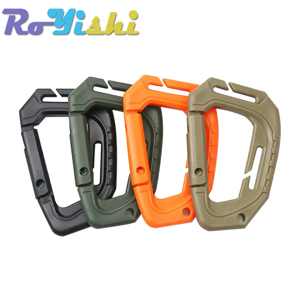 Plastic Carabiner Buckle 1 Pcs D Shape 200LB Snap Clip Mountaineering Outdoor Hanging Keychain Hook Climbing Accessories
